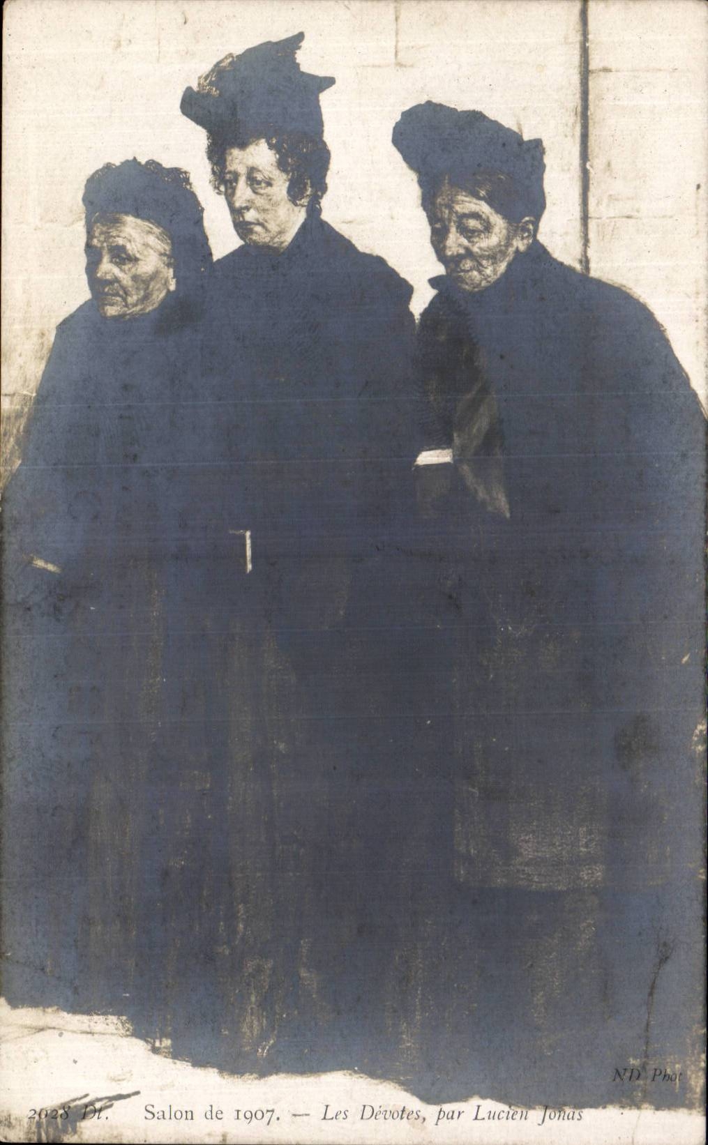 CPA Fantaisie Salon 1907 Les devotes par Lucien Jonas
