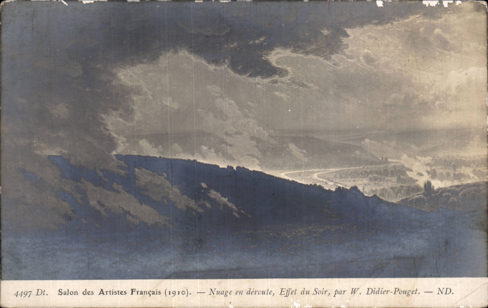 CPA Fantaisie Salon de 1910 Nuage en deroute Effet du soir Didier Pouget