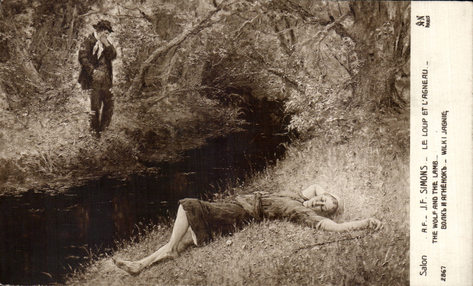 CPA Fantaisie Salon de Paris Simons le loup et l'agneau