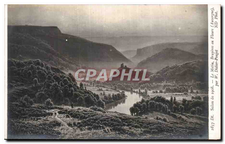 CPA Fantaisie Salon de 1908 Le matin Bruyeres en fleurs Auvergne par Didier Pouget