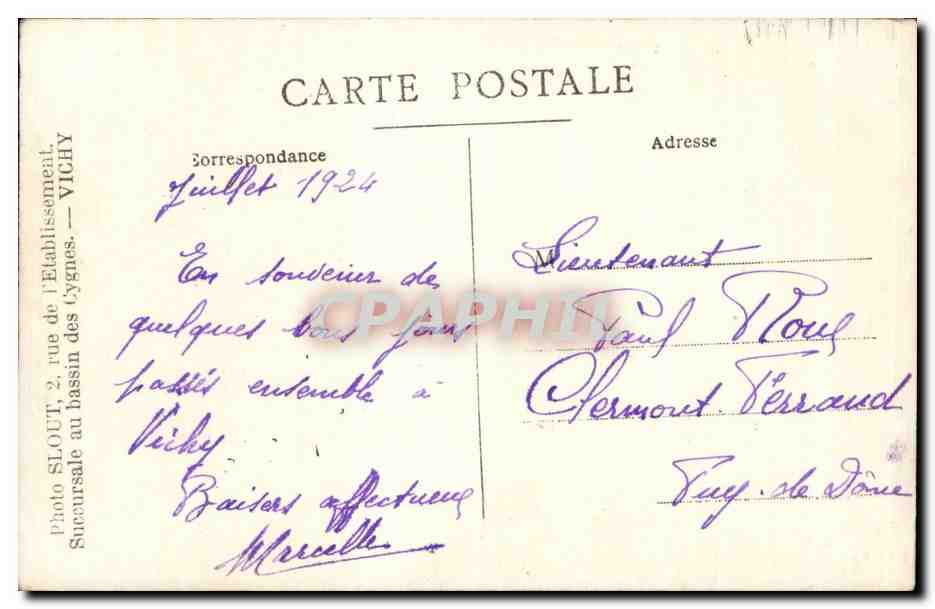 CARTE PHOTO Femme — Rückseite