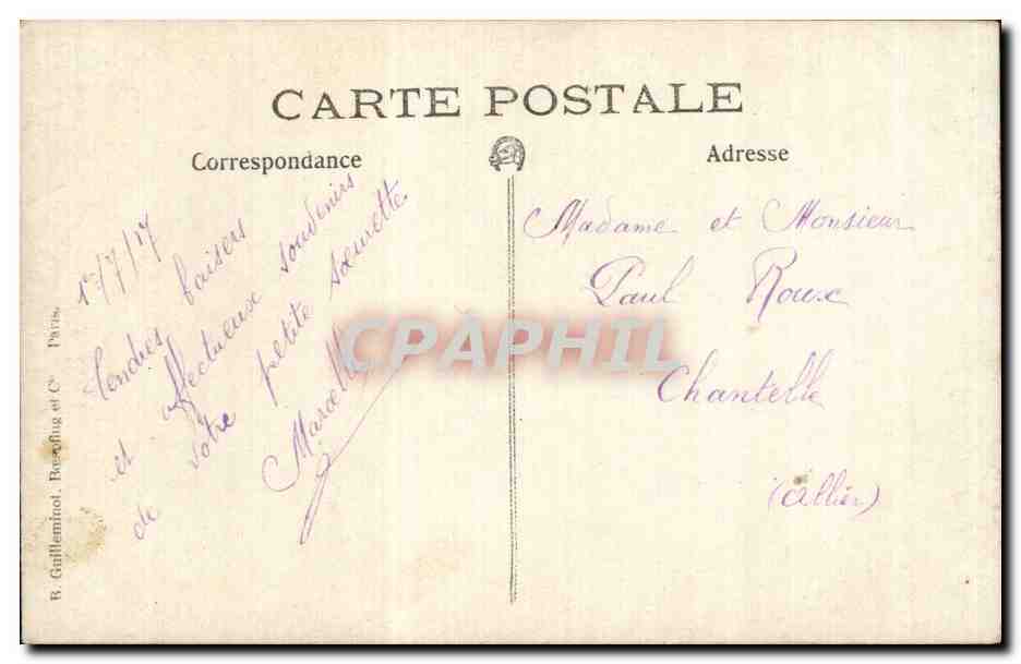 CARTE PHOTO Femme — Rückseite