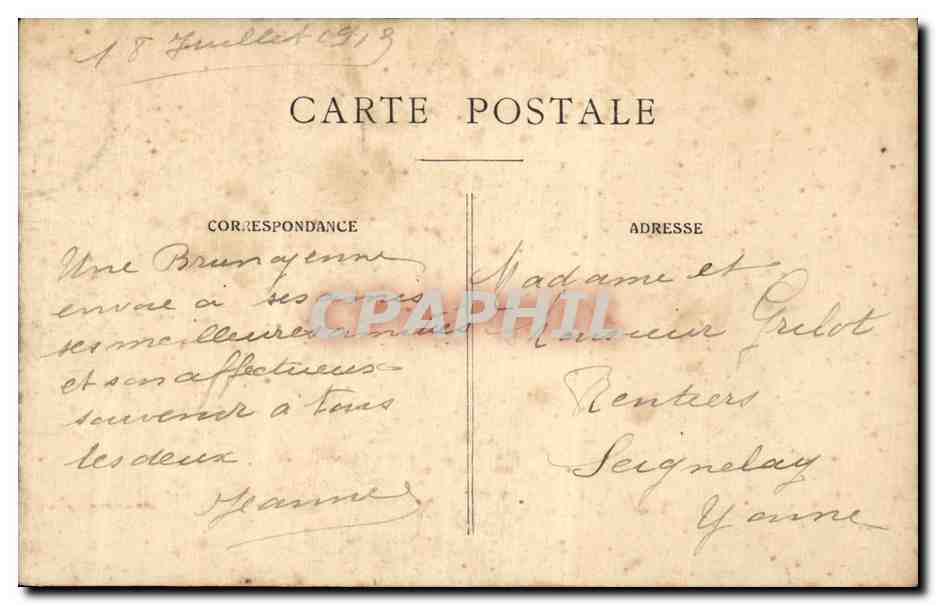 CARTE PHOTO Femme — Rückseite