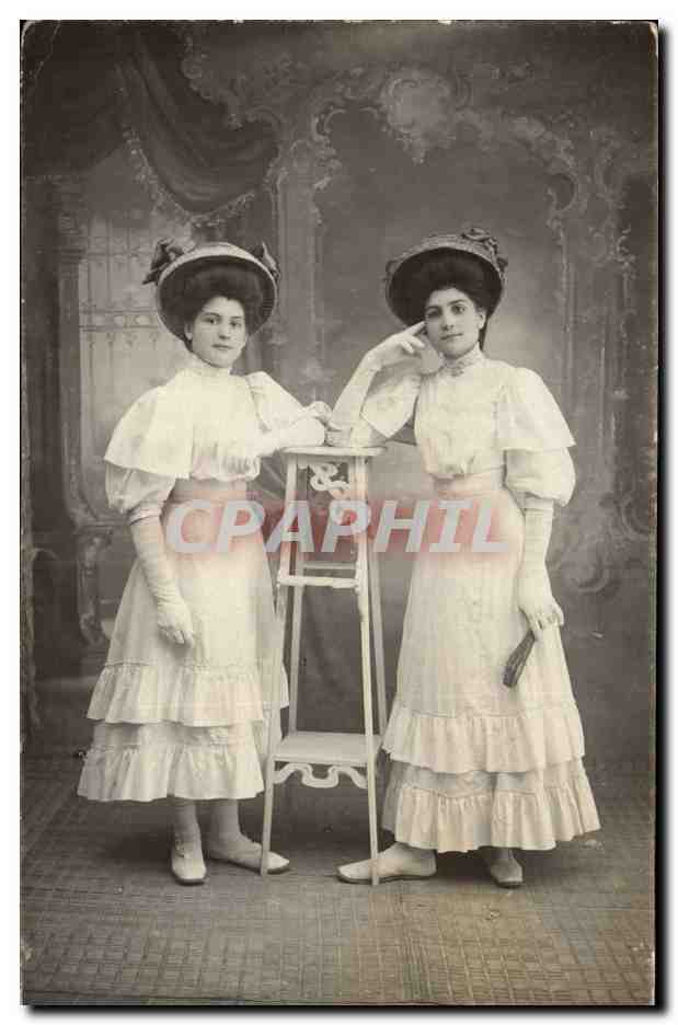 CARTE PHOTO Femmes Jumelles Twins 