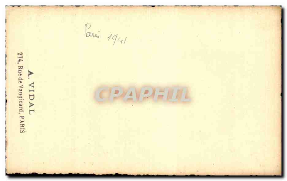 CARTE PHOTO Femme Paris 1941 — Rückseite