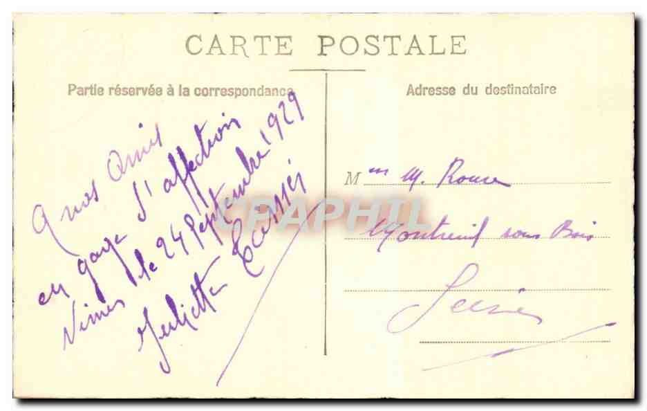 CARTE PHOTO Femme — Rückseite