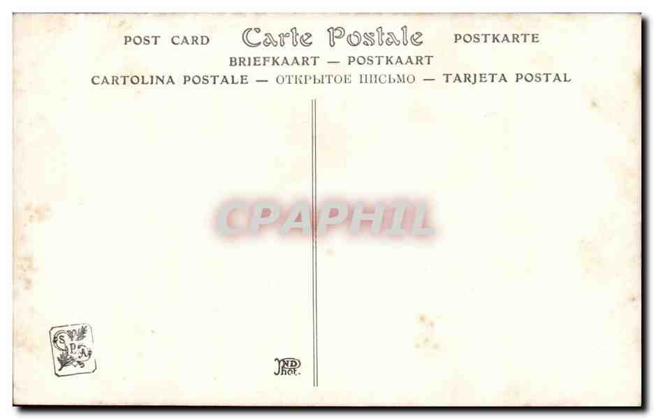 CPA Fantaisie Salon de 1910 Les fils de la vierge Moreau Neret — Verso