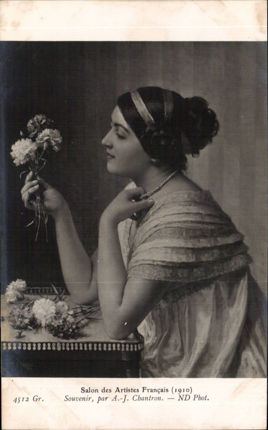 CPA Fantaisie Salon de 1910 Souvenir Chantron 