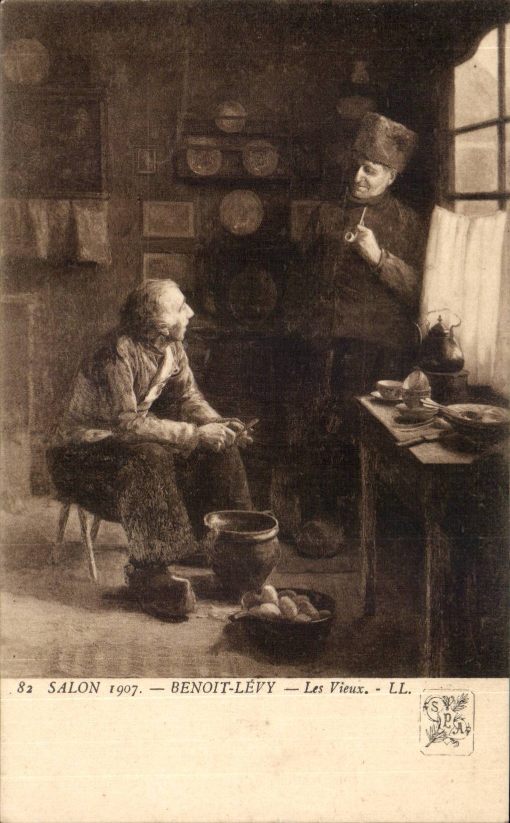 CPA Fantaisie Salon de 1907 Benoit Levy Les vieux 