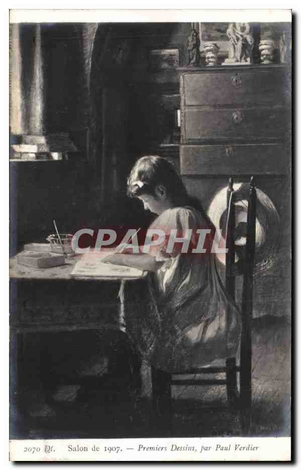 CPA Fantaisie Salon de 1907 Premiers dessins Paul Verdier