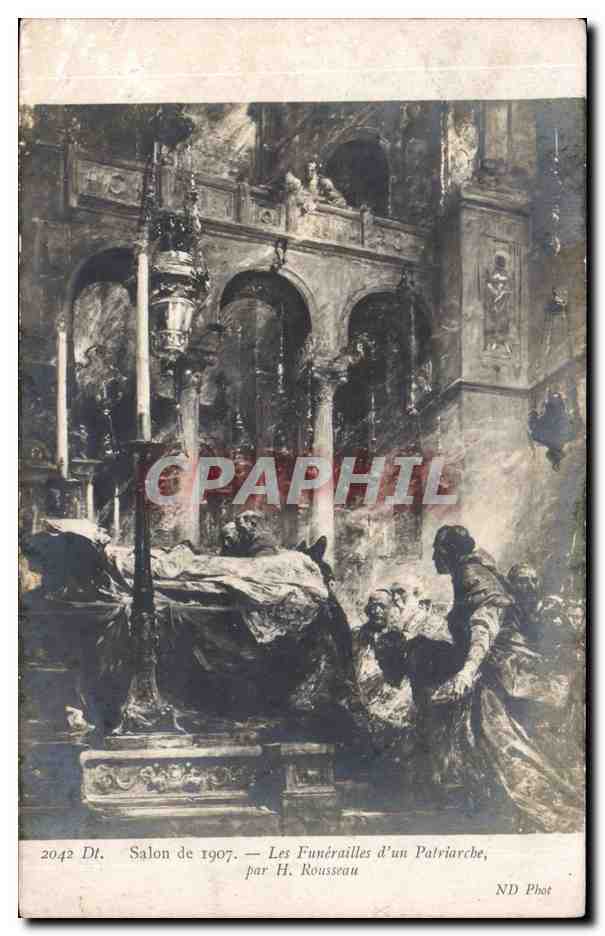 CPA Fantaisie Salon de 1907 Les funerailles d'un patriarche par Rousseau