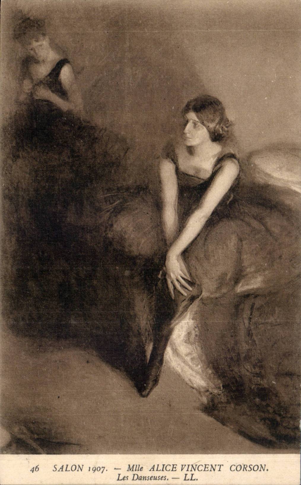 CPA Fantaisie Salon 1907 Melle Alice Vincent Corson Les danseuses