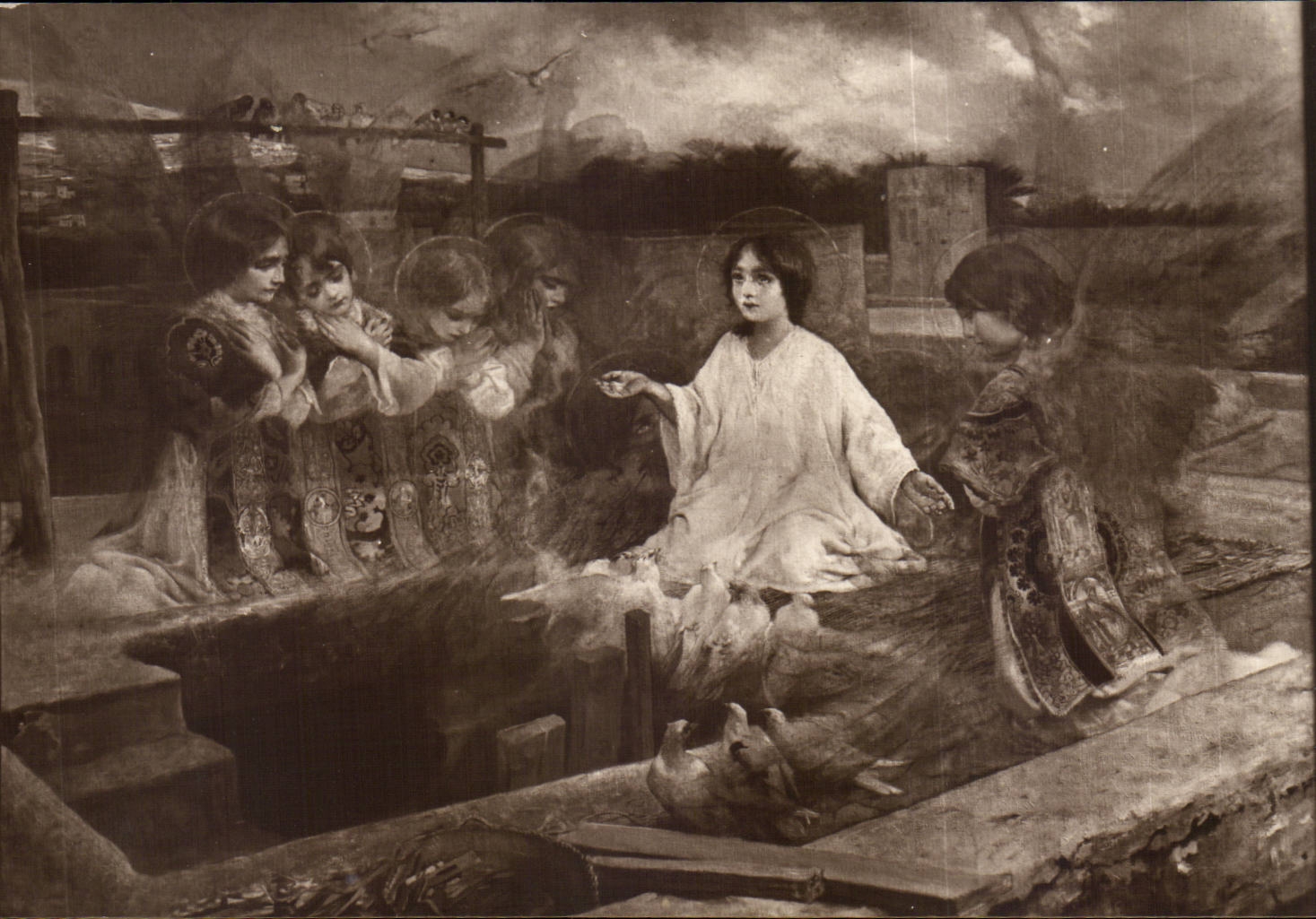 CPA Fantaisie Salons de Paris 1913 La priere de l'enfant Dieu Paul Leroy