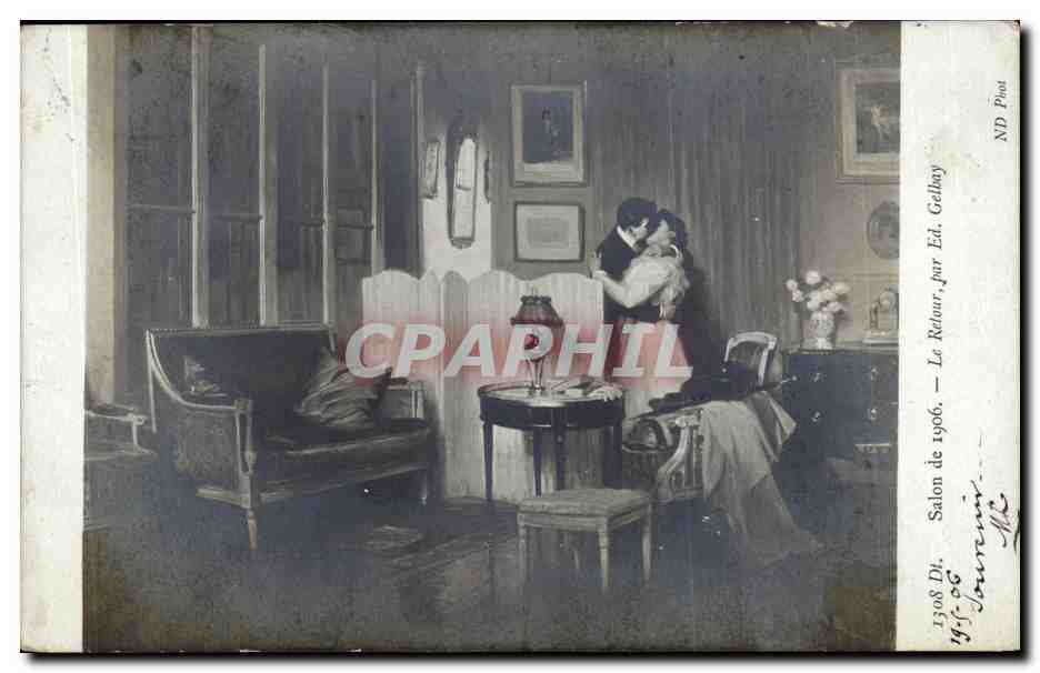 CPA Fantaisie Salon de 1906 le retour par Ed Gelbay
