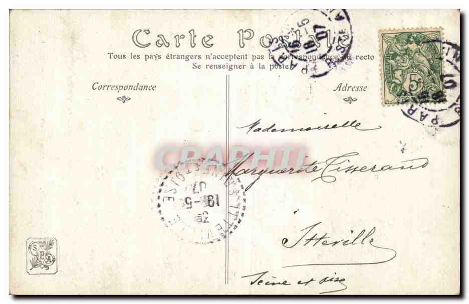 CPA Fantaisie Salon de 1907 Le rendez vous Frans Simons  — Rückseite