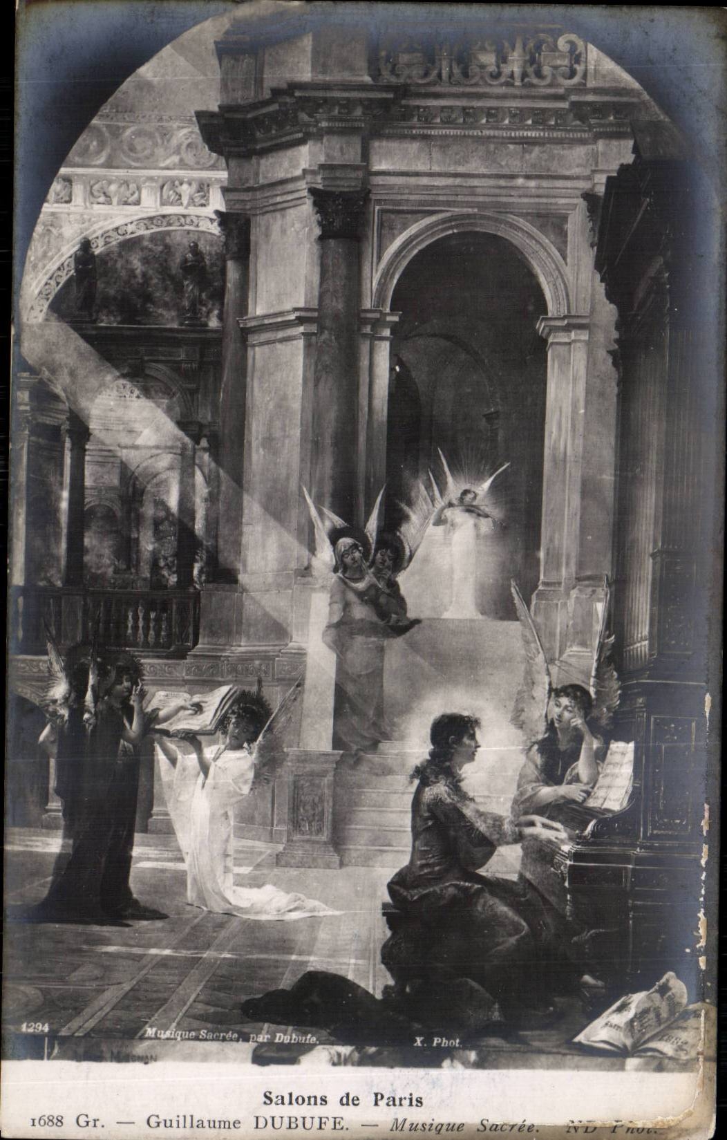 CPA Fantaisie Salon Guillaume Dubufe Musique sacreeAnge 