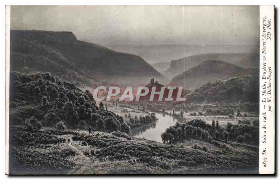 CPA Fantaisie Salon de 1908 Le matin Bruyeres en fleurs Auvergne par Didier Pouget