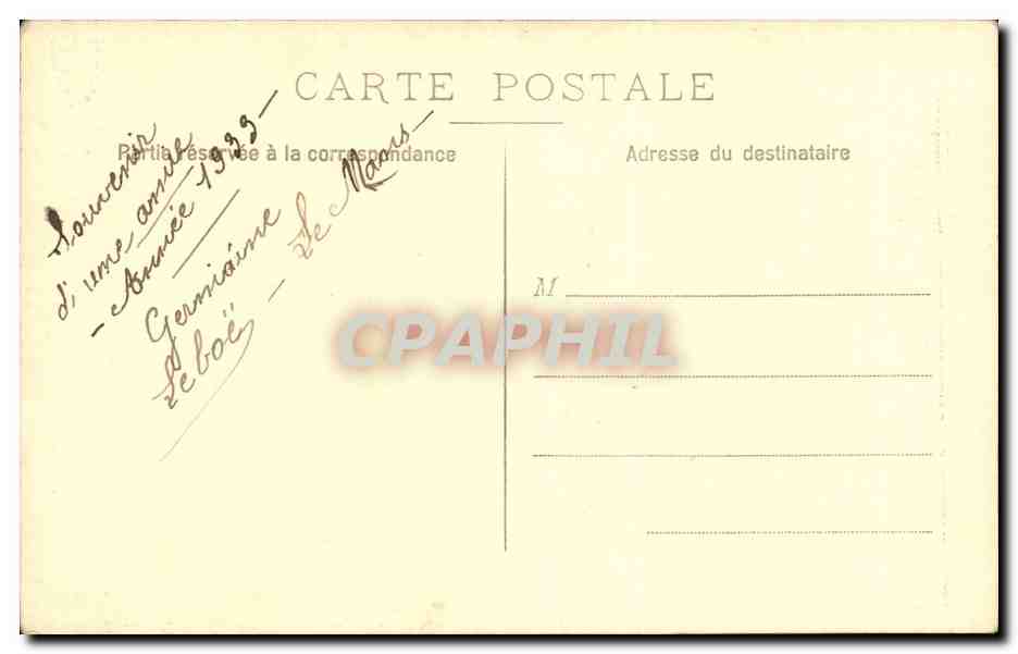 CARTE PHOTO Folklore Femme Le Mans  — Verso