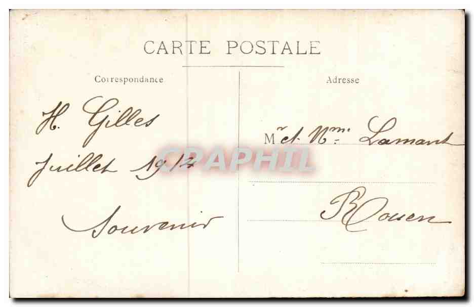 CARTE PHOTO Folklore Femme St Ouen  — Verso