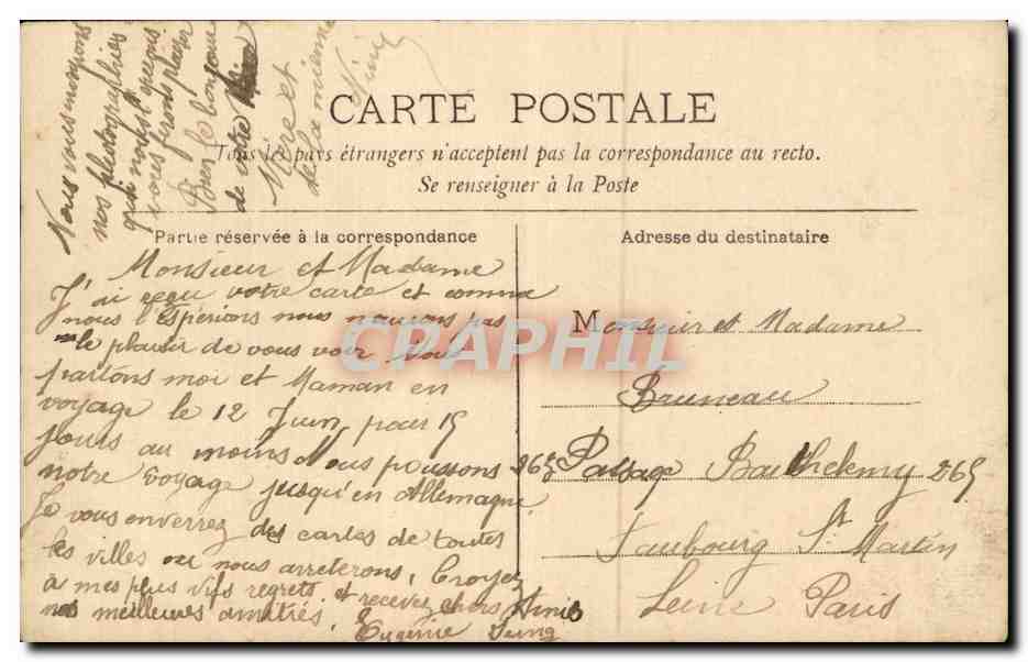 CARTE PHOTO Folklore Femme  — Rückseite