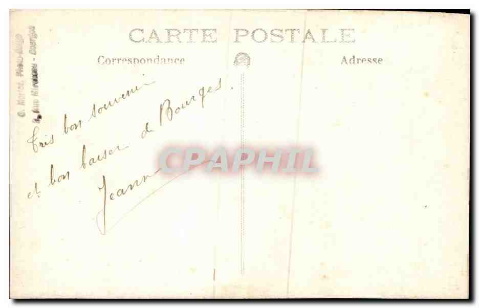 CARTE PHOTO Folklore Jeune femme Bourges — Verso