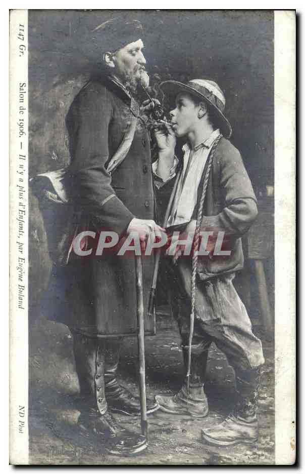 CPA Fantaisie Salon 1906 Il n'y a plus d'enfants Eugene Buland Cigarette