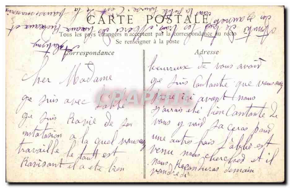 CPA Fantaisie Salon 1906 Il n'y a plus d'enfants Eugene Buland Cigarette — Verso