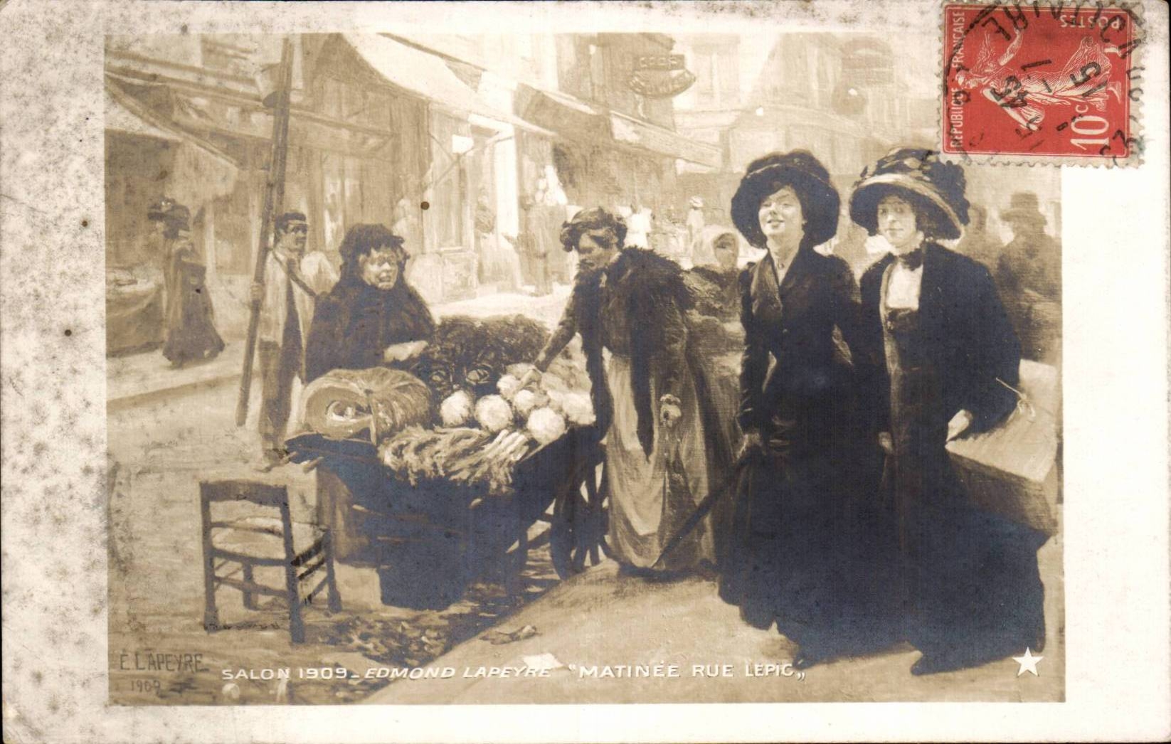 CPA Fantaisie Salon 1909 Edmond Lapeyre Matinee Rue Lepic 