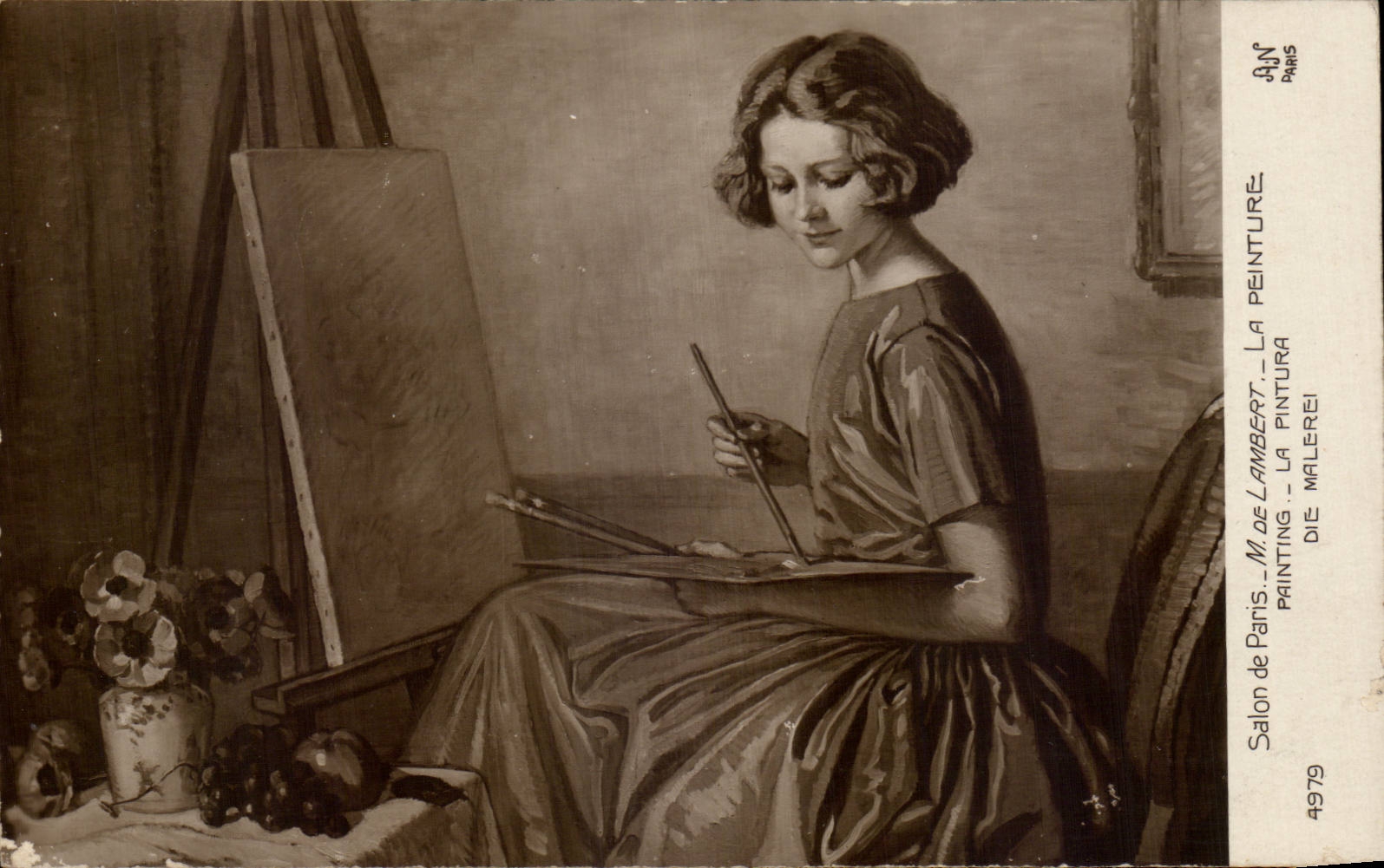 CPA Fantaisie Salon de Paris Lambert La peinture