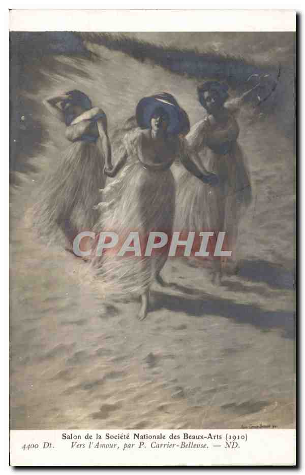 CPA Fantaisie Salon Vers l'amour Carrier Belleuse Femmes