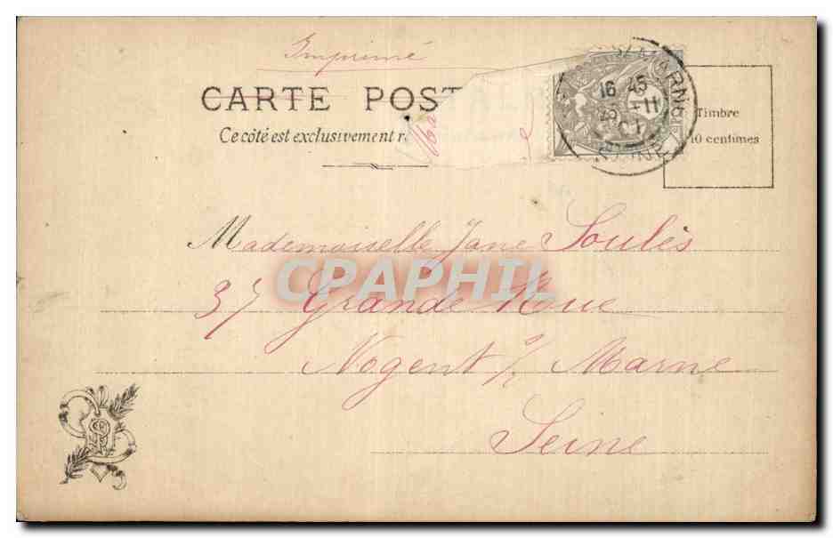 CPA Fantaisie Salon 1901 Anthonissen Le berger et son troupeau Moutons — Verso