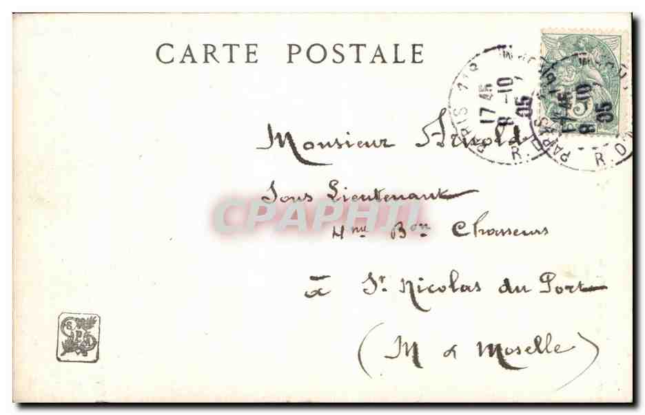 CPA Fantaisie Salon 1904 Jeanne d'arc et sles voix par Pechine — Verso