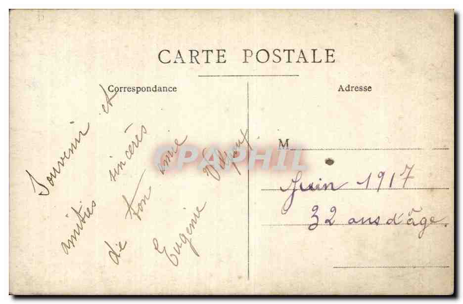 CARTE PHOTO Folklore Femme — Verso