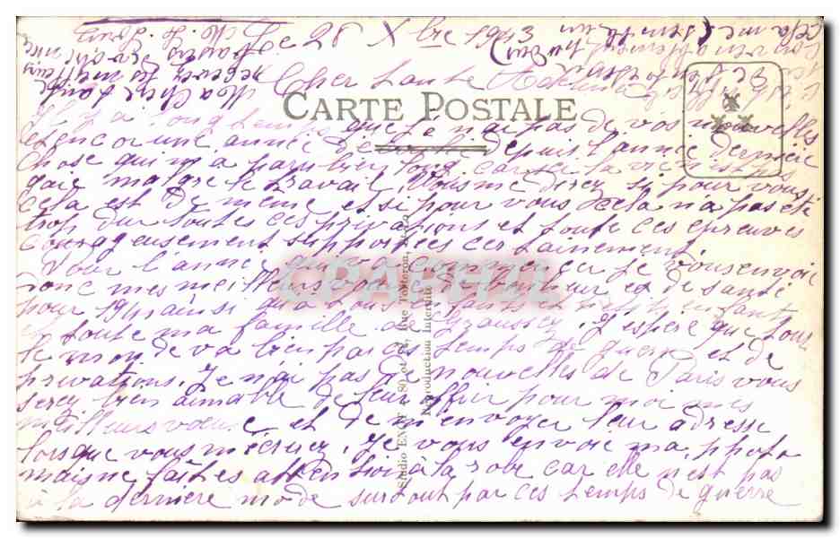 CARTE PHOTO Folklore Femme — Verso