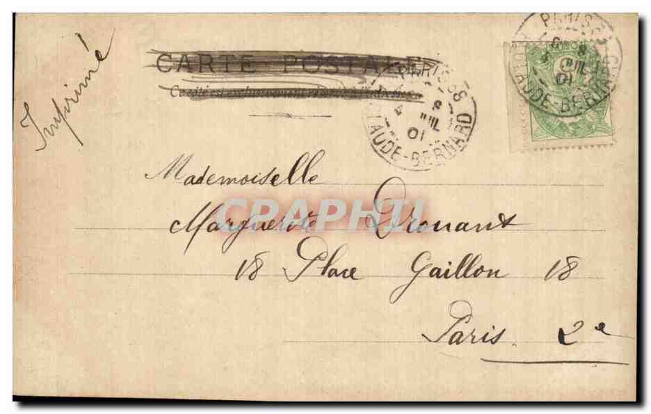 CPA Fantaisie Salon 1901 Brunerie Le singe de son emminence — Verso