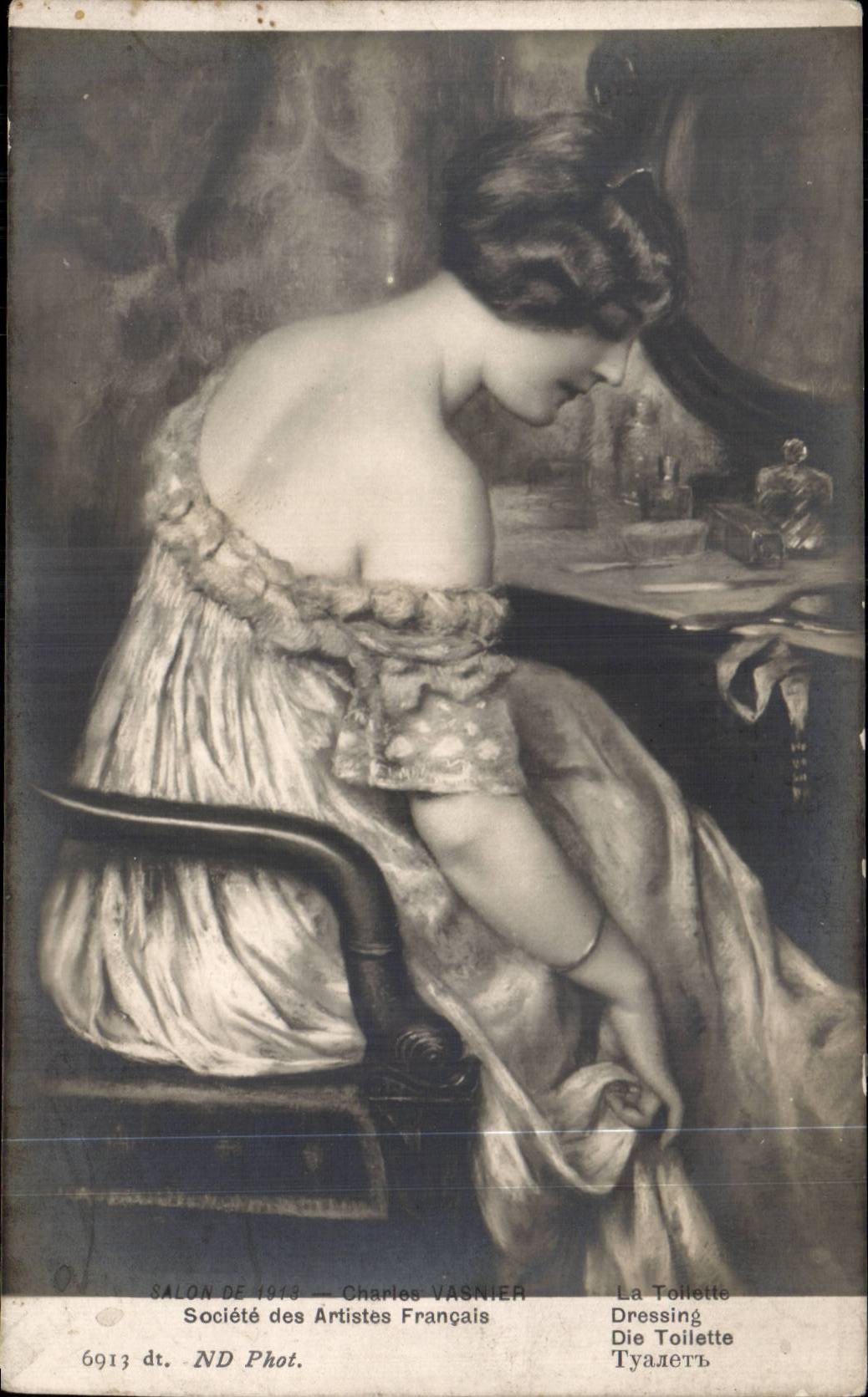 CPA Fantaisie Salon 1913 Charles Vasnier La toilette