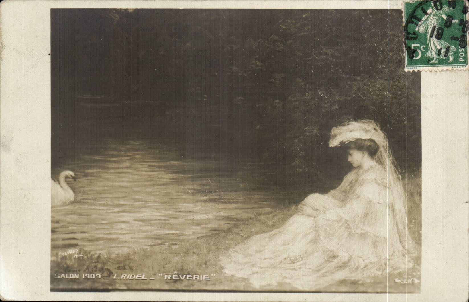 CPA Fantaisie Salon 1909 Ridel Reverie Femme