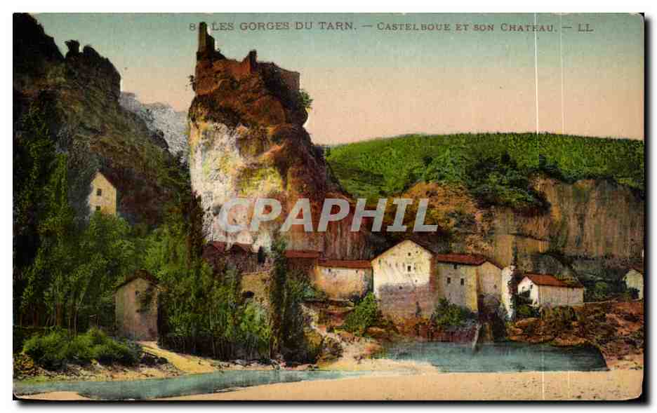 CPA Les gorges du Tarn Castelbouc et son chateau