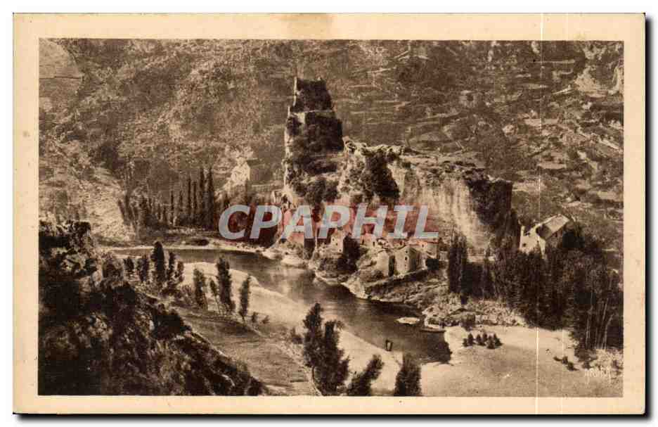 CPA Les gorges du Tarn Castelbouc et son chateau