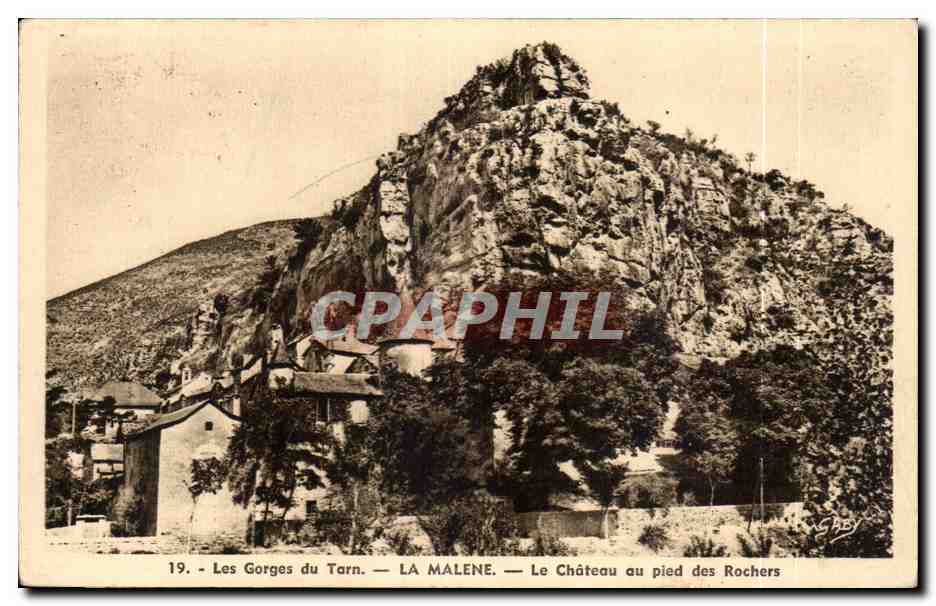 CPA La Malene Le chateau au pied des rochers