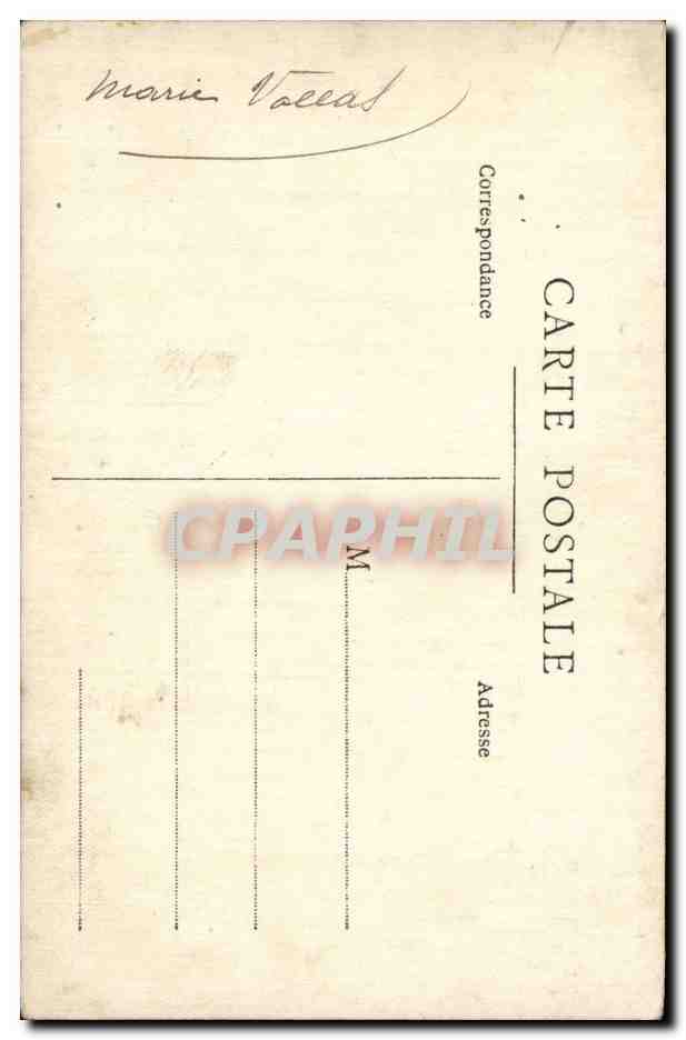 Femme en costume d'époque — studio — Carte postale CPA — Verso