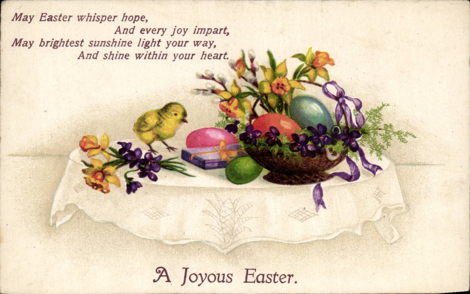 Fetes - Paques - Easter - Ostern - little chick - May Easter Whisper Hope - CPA 