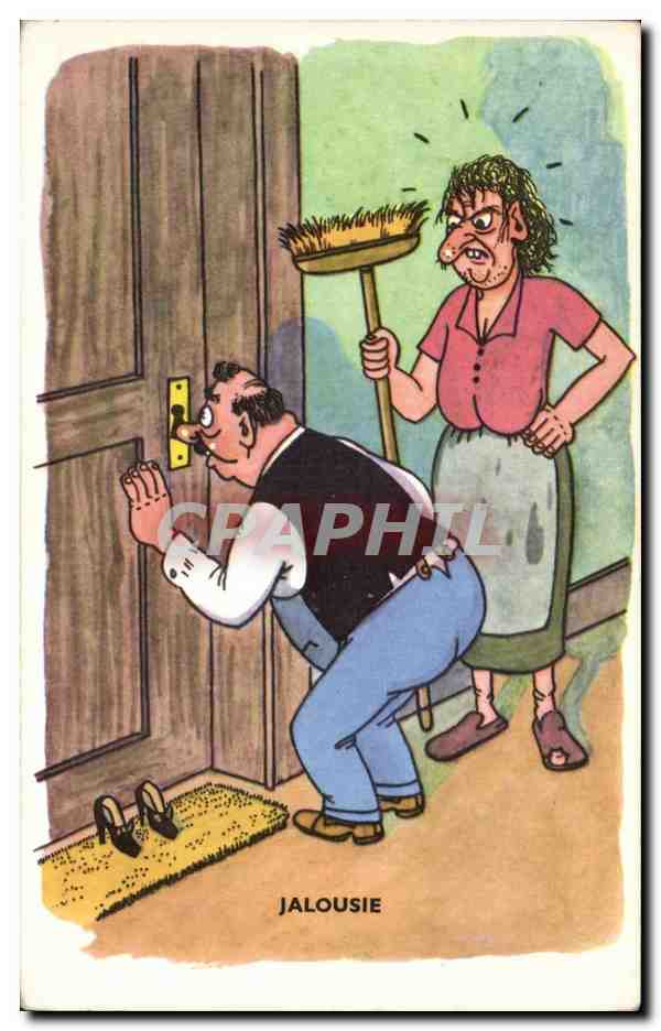 Humour - Illustration - Jalousie - CPA 