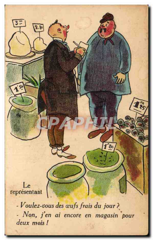Humour - Illustration - Voulez vous des oeufs frais du jour - CPA 
