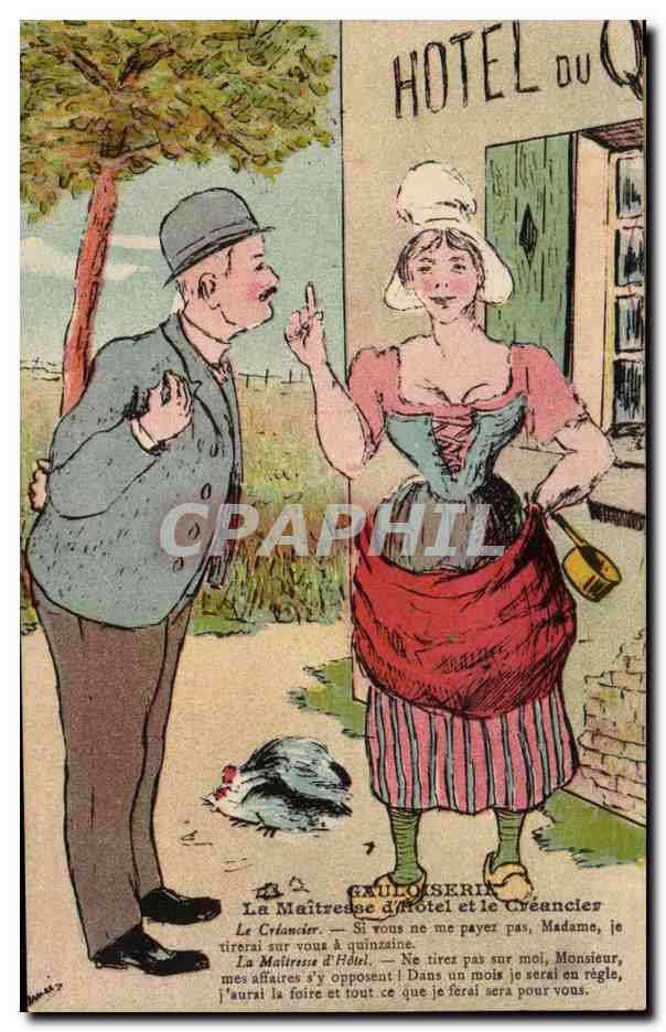 Humour - Illustration - La Maitresse d'Hotel - CPA 