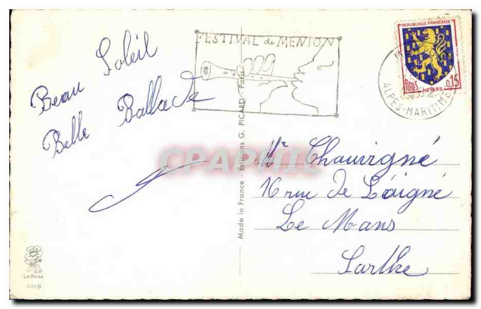 Concierge — caricature humoristique — éditeur G. Picard, n°1018 — Verso