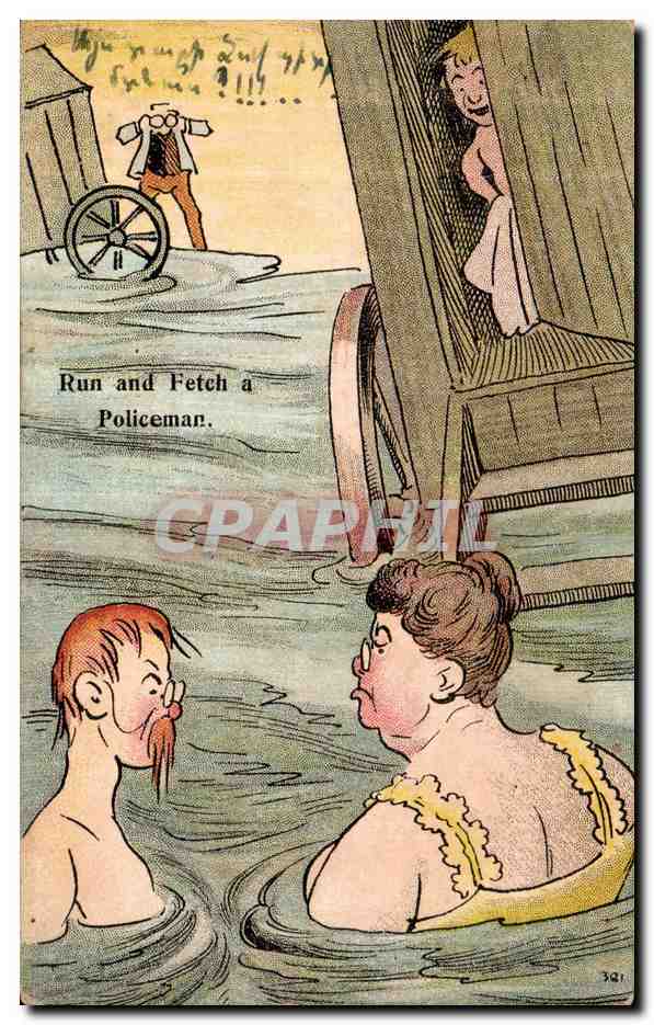 Baigneurs en difficulté — caricature humoristique — Millar & Lang, Ltd. (National Series)