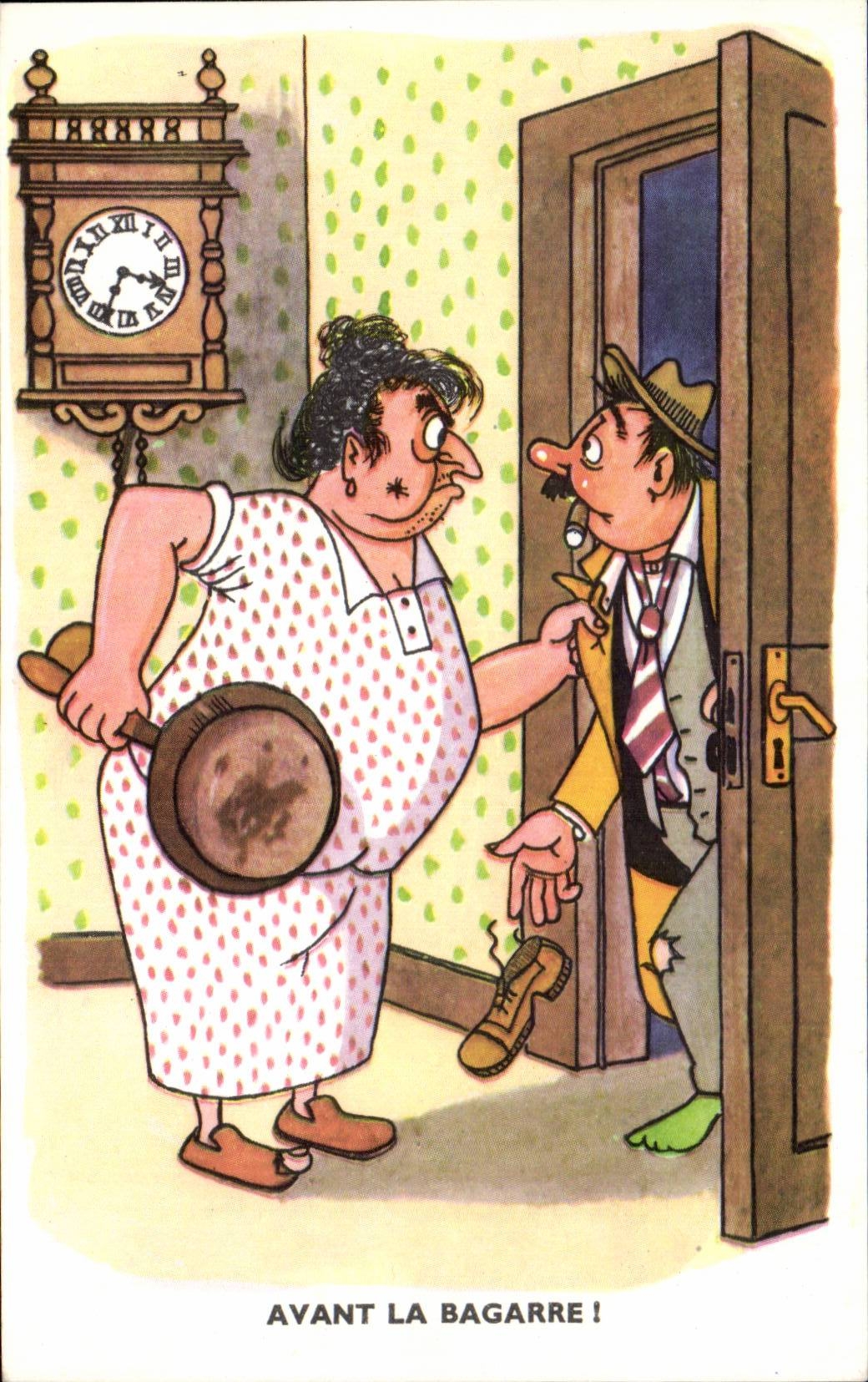 Humour - Illustration - Avant la Bagarre - CPA 