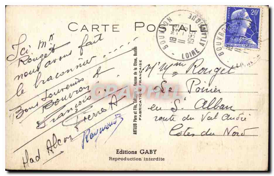 Tournant dangereux — Le Bourgeois — Éditions Gaby n°374 — Achterkant