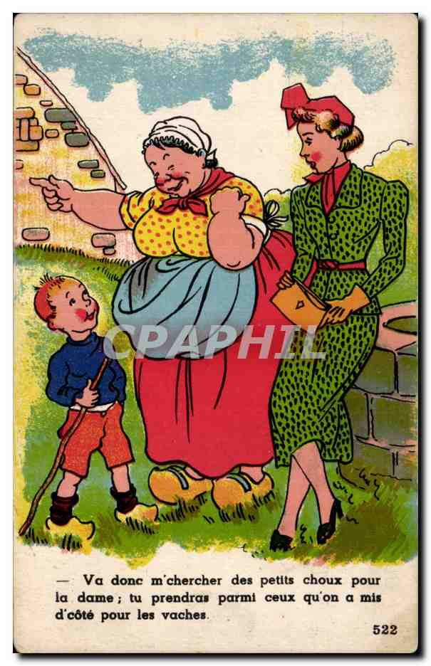 Humour - Illustration - Va donc me chercher des petits choux - CPA 
